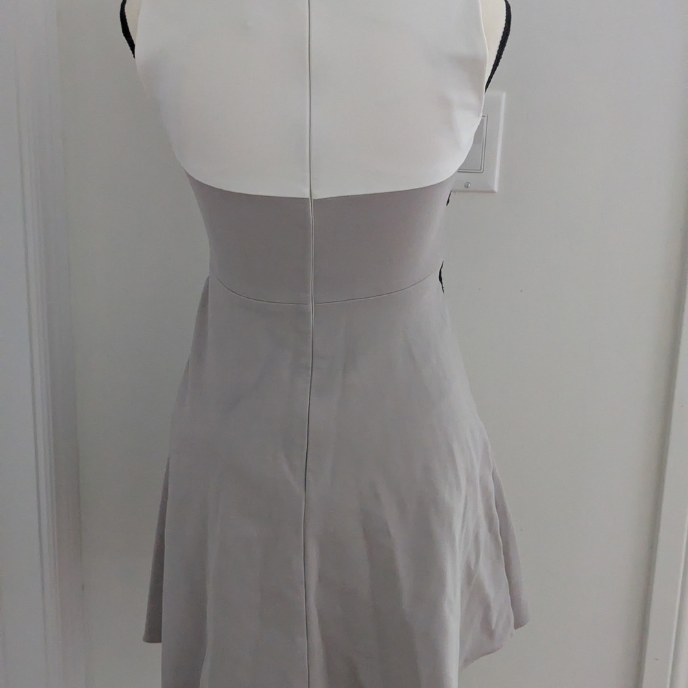 Halston Heritage Black Floral on White Midi Dress - Picture 2 of 3